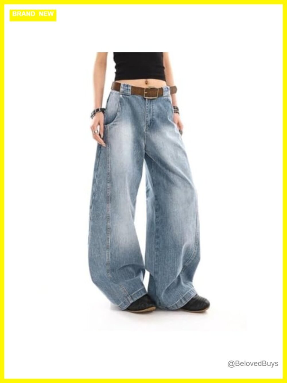 Baggy Barrel Jeans High Rise Wide Leg Oversized Denim Pants